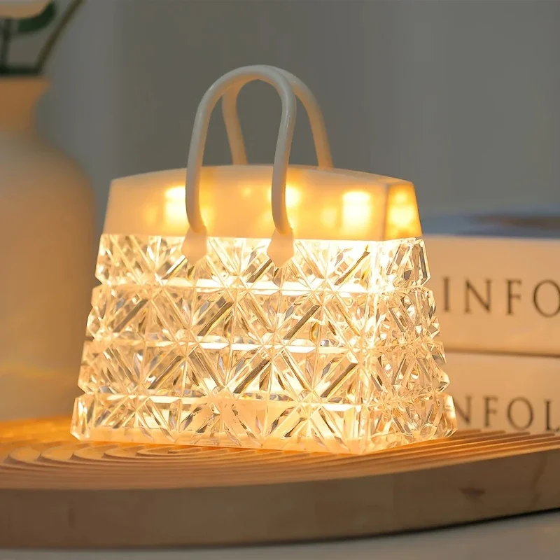 Portable Purse Night Light - Rechargeable Cordless LED Lamp for Travel & Bedroom Ambiance