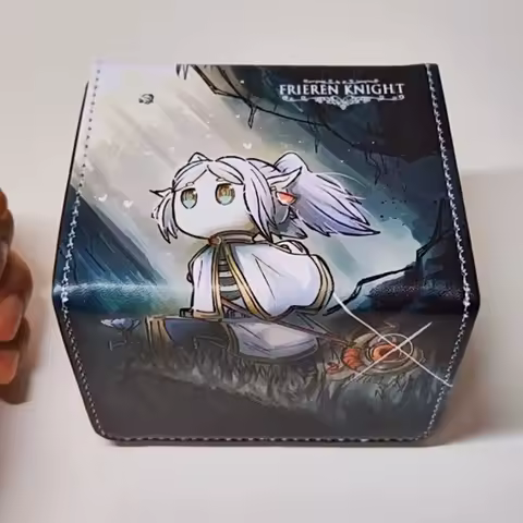 Anime Frieren Knight Deck Box Yugioh Ocg Pokemon Ptcg Trading Cards Protector Case Pu Leather Storage Box Hold 100+ Cards
