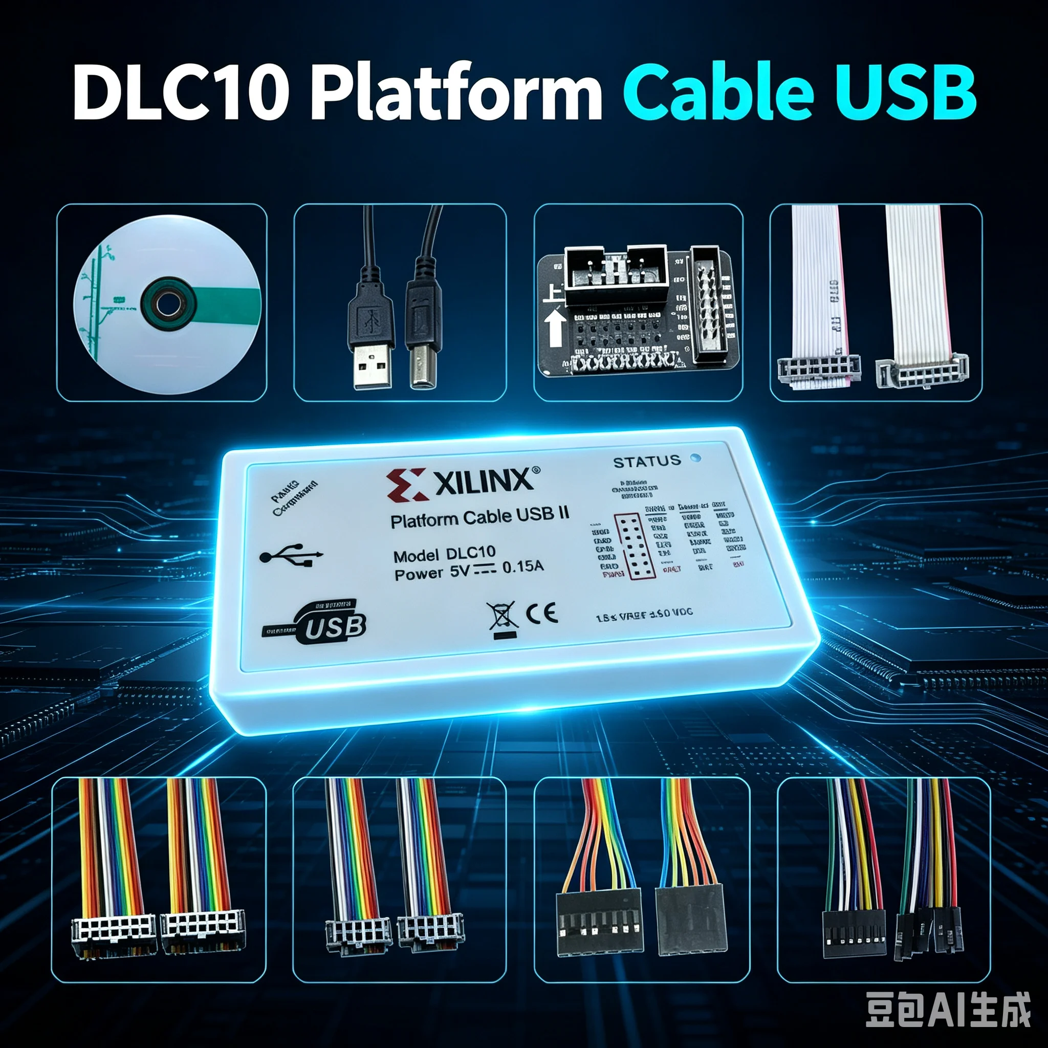 dlc10-platform-cable-usb-download-cable-compatible-xilinx-fpga-debugger-emulator-dlc9lp-jtag-programmer-programming-downloader-l