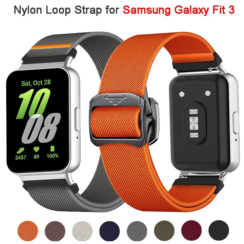 Nylon-Schlaufenarmband für Samsung Galaxy Fit 3, verstellbares elastisches Armband, Armband für Samsung Galaxy Fit3 Band-Zubehör