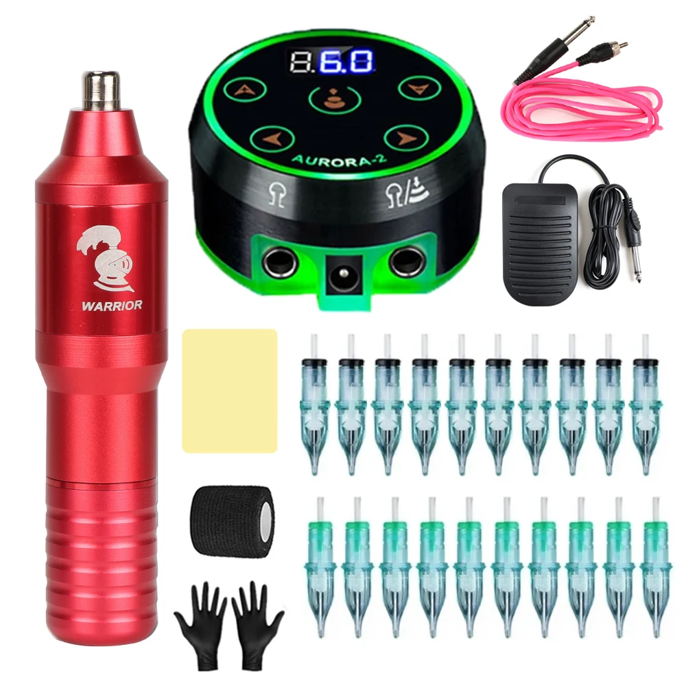 

Профессиональная роторная ручка для татуировки с интерфейсом RCA, малошумная машина для татуировки, перманентный макияж, татуировщик с 20 шт. иглой для картриджа