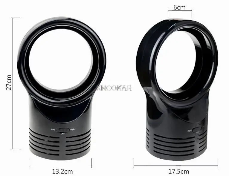 Hot Fashion Mini Bladeless Fan Sleeping Electric Cooling Super Quiet Two Speed Air Fans for Home Students