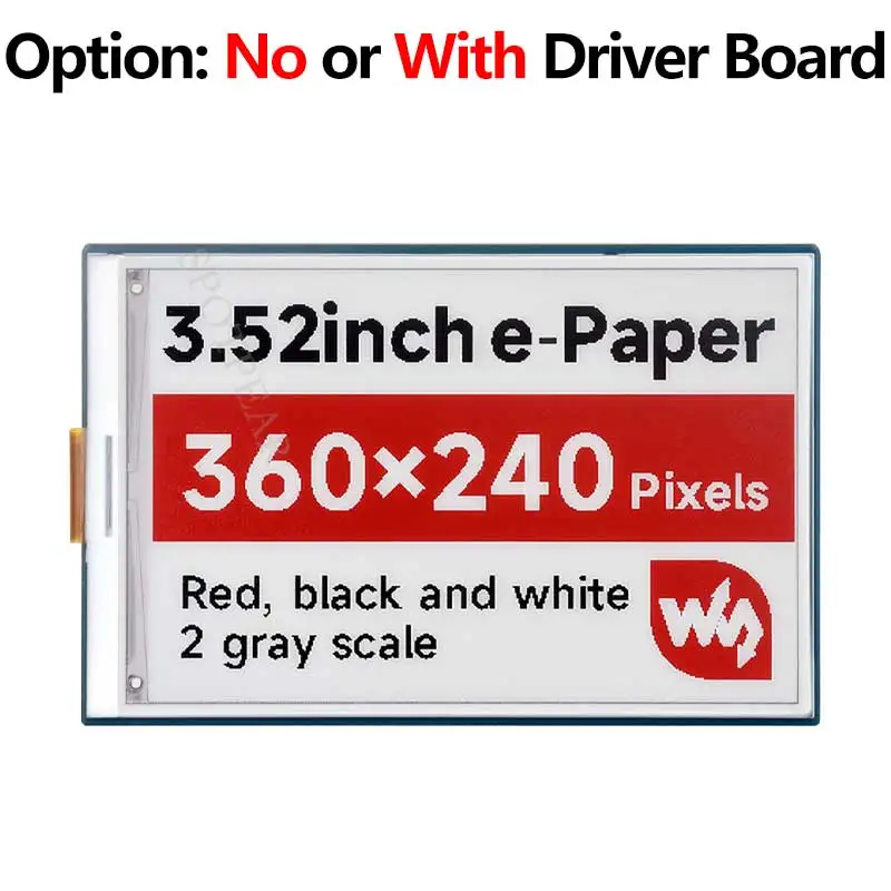 Imagem -05 - Tela para Arduino Raspberry pi Jetson Driver Board sem ou sem Driver Board 352 Polegadas e Tinta de Papel Hat b Vermelho Preto e Branco