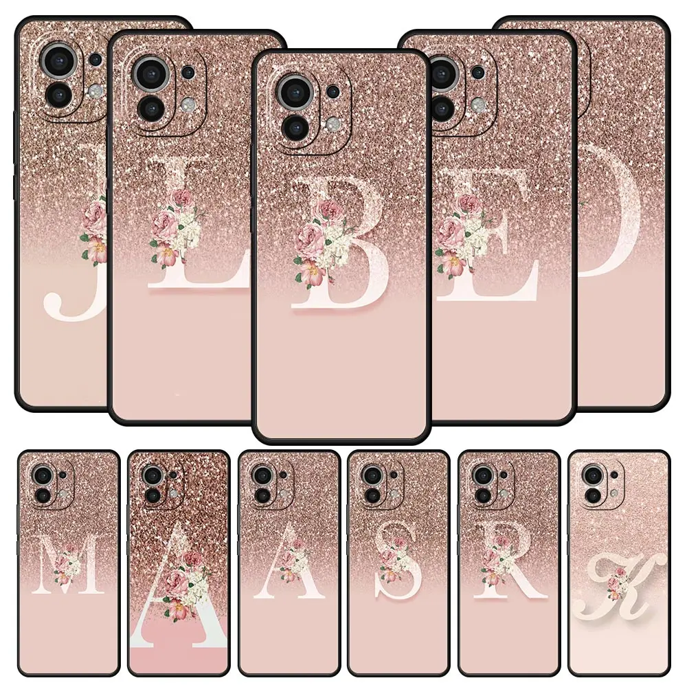 Capa de telefone para xiaomi mi 15 14 14t 13t 12t pro 12 13 11 lite 5g 11t x6 x5 pro capa tpu macia carta rosa brilhante m r