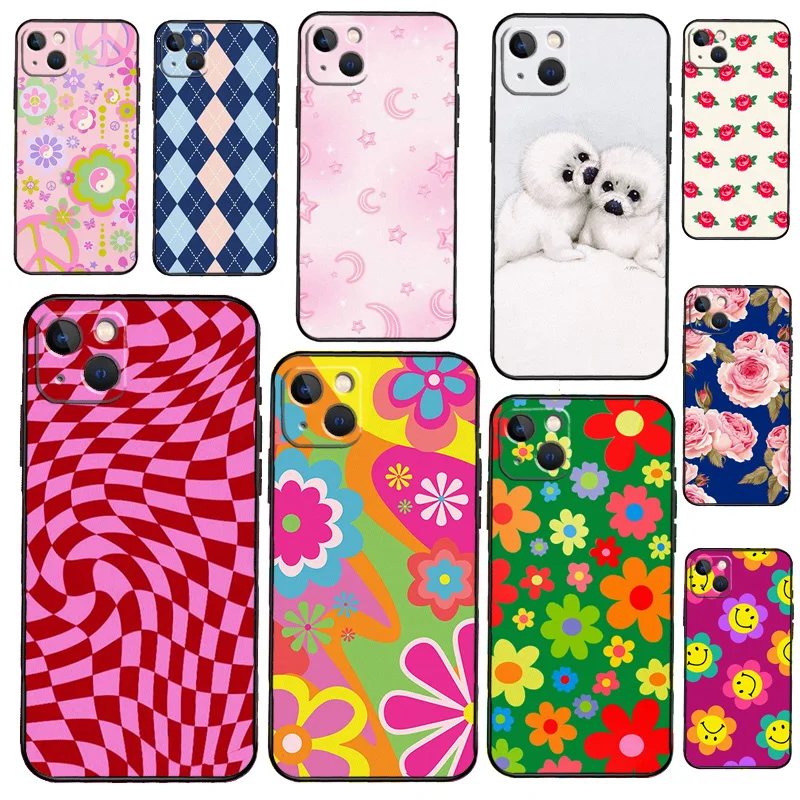 Peacr N Luv Flower Power Slumber Party Funda For iPhone 13 Pro Max 11 14 15 Pro Max XR 7 8 Plus SE 2020 X XS Max 12 Mini Covers