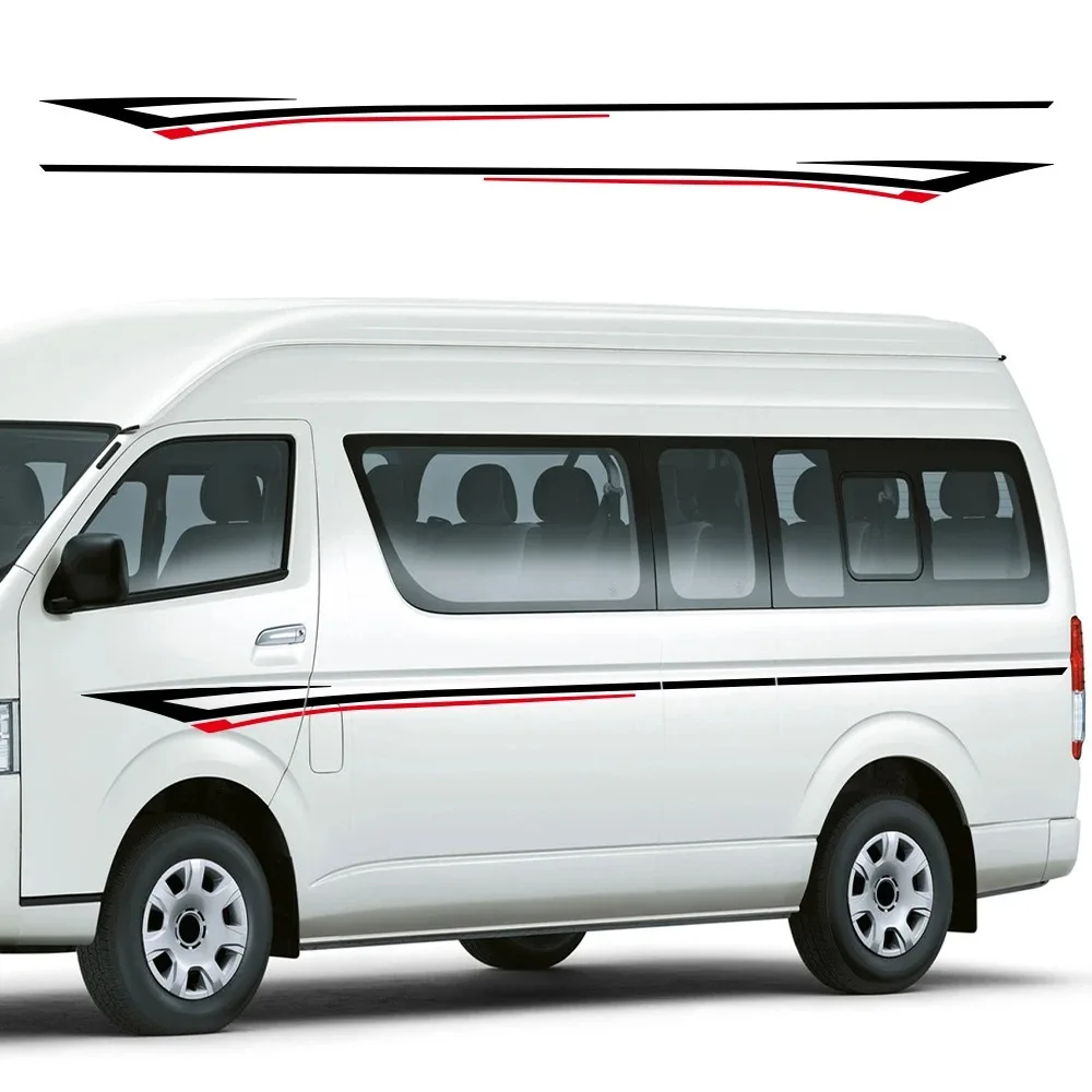 

Car Styling Sport Stripes Sticker Vehicle Both Side Door Waist Line Decal for Toyota Hiace Auto Body Decor Vinyl Accessories