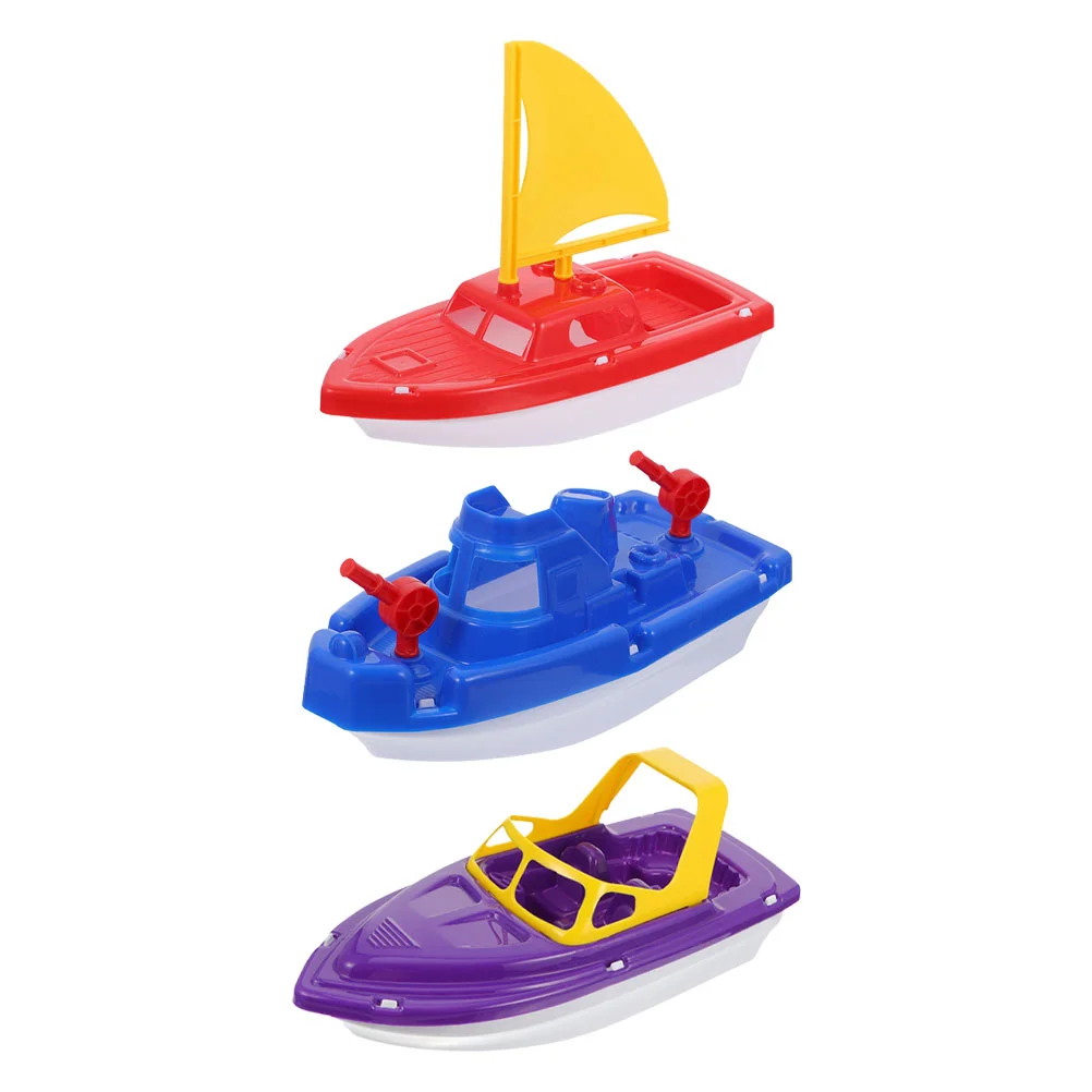 

3 Pcs Beach Toys Speedboat Sailing Plaything Race Plastic Boats M Bath Kids Child Toddler