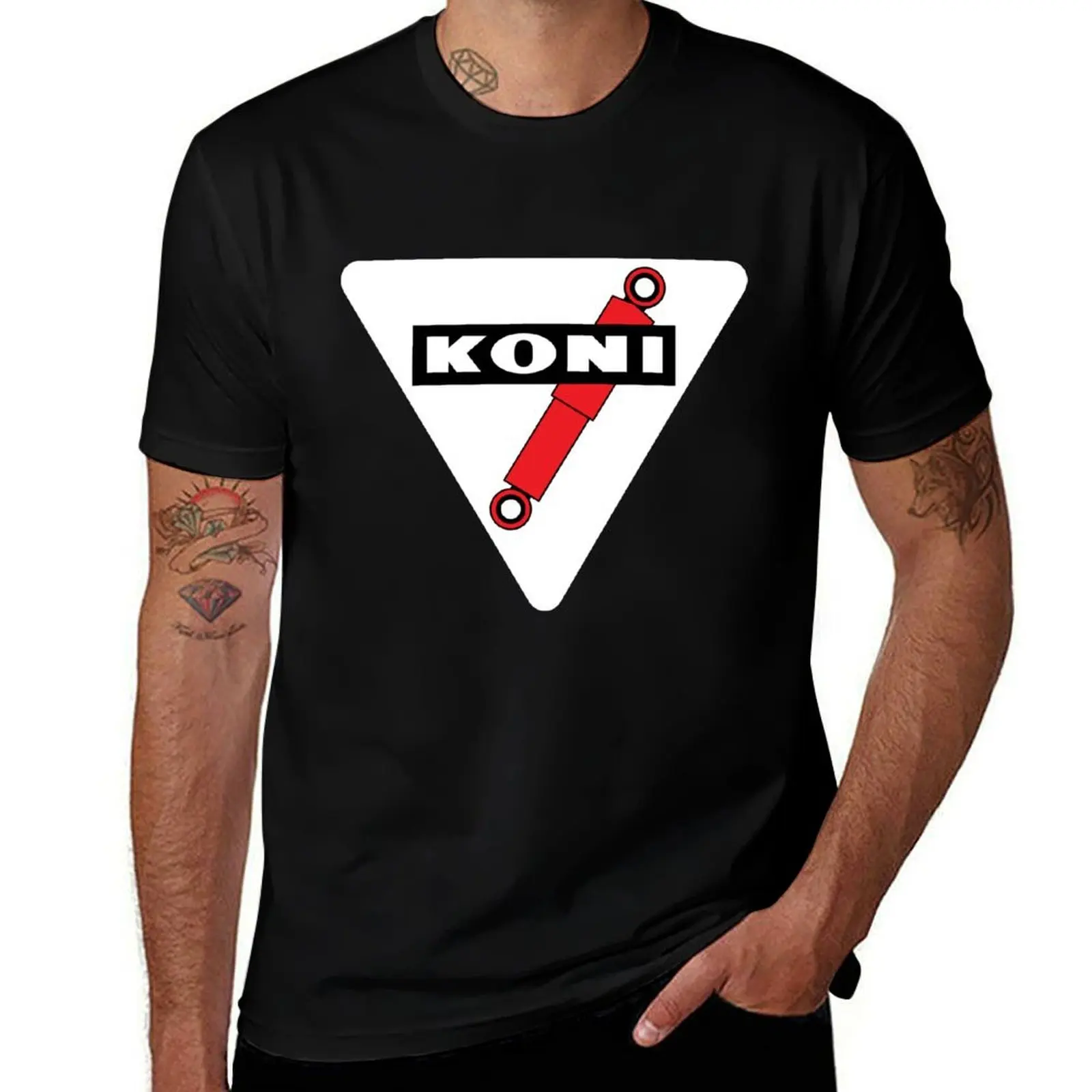 Футболка KONI SHOCK ABSORBER, одежда на день Святого Валентина, футболка с аниме, новое издание, мужские хлопковые футболки с принтом животных для мальчиков
