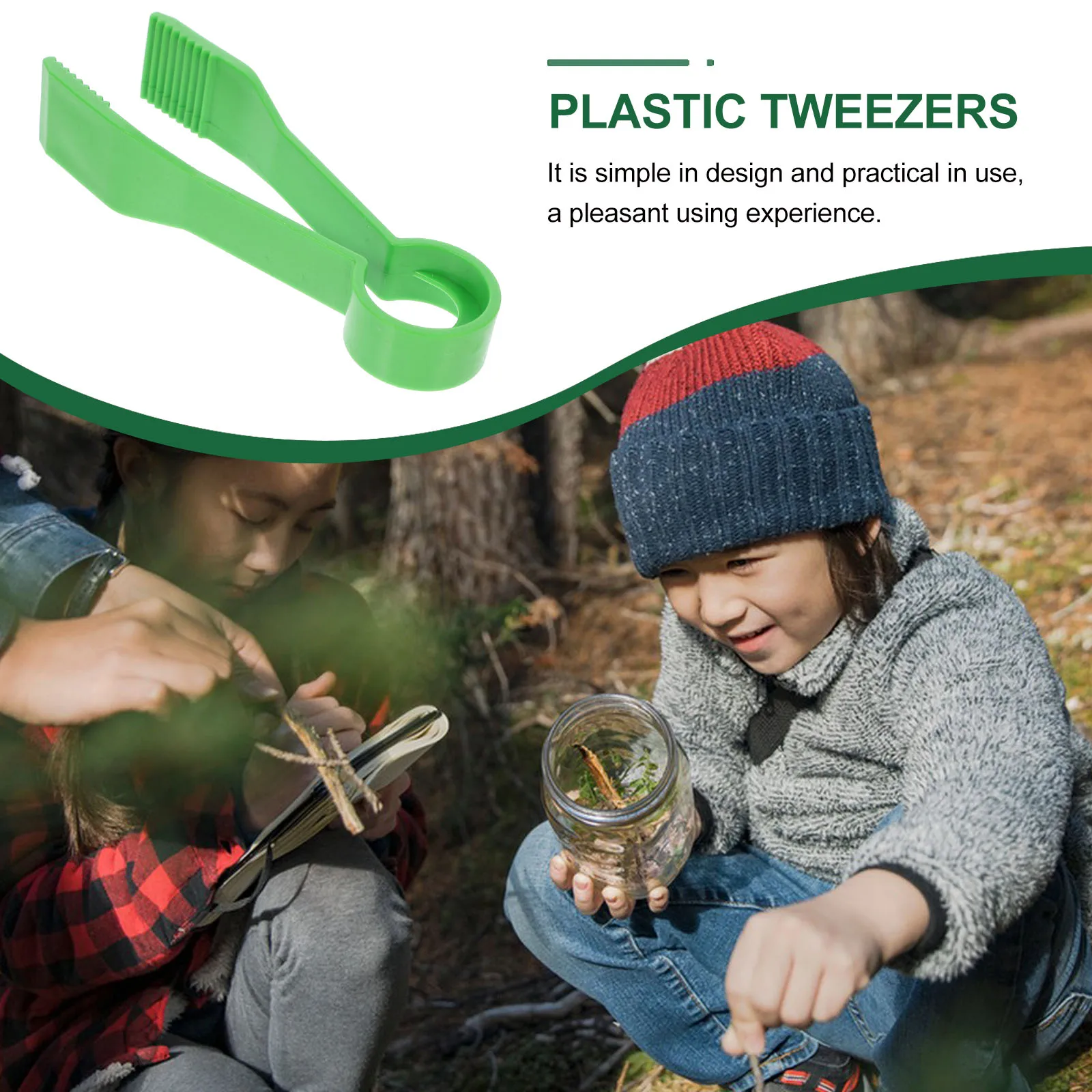 

10pcs Green Plastic Tweezers Insect Clip Toys Kids Fine Motor Skills Outdoor Nature Exploration Educational Tools Safe Portable