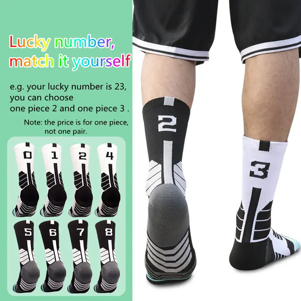 

yourself Lucky Number match Unisex Custom Basketball Socks Sports Socks Thickened Towel Bottom Cycling Running Adult Socks