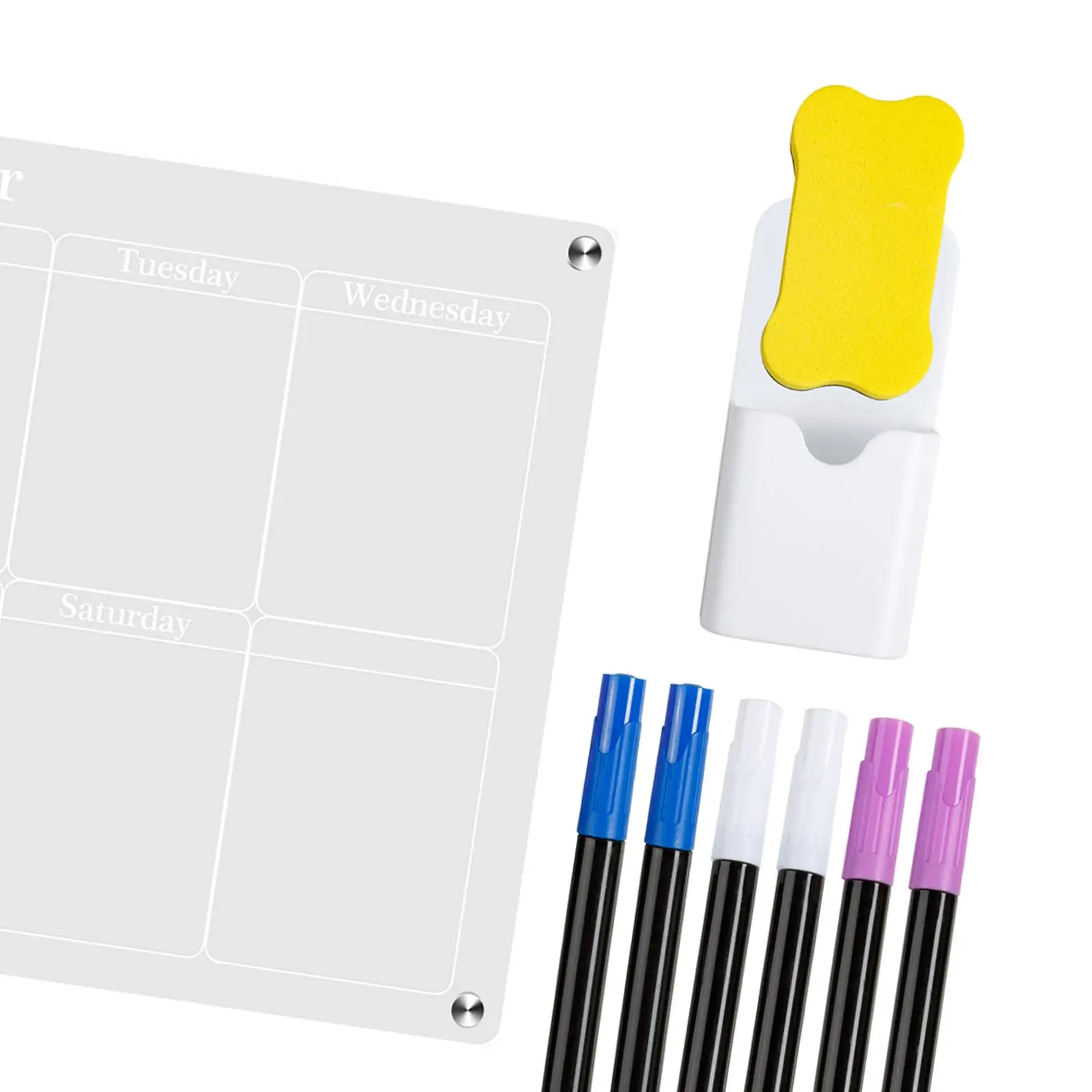 Tableau blanc effaçable à sec, tableau d'immatriculation pour réfrigérateur, planification des activités à la maison