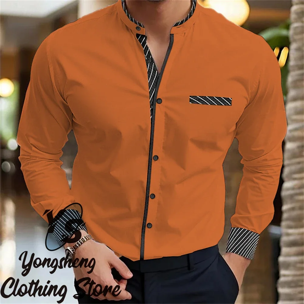 Camisas de manga larga para hombre, camisas lisas, camisetas de moda de alta calidad para hombre, ropa informal de Color sólido, nuevo estilo, ropa de gran tamaño