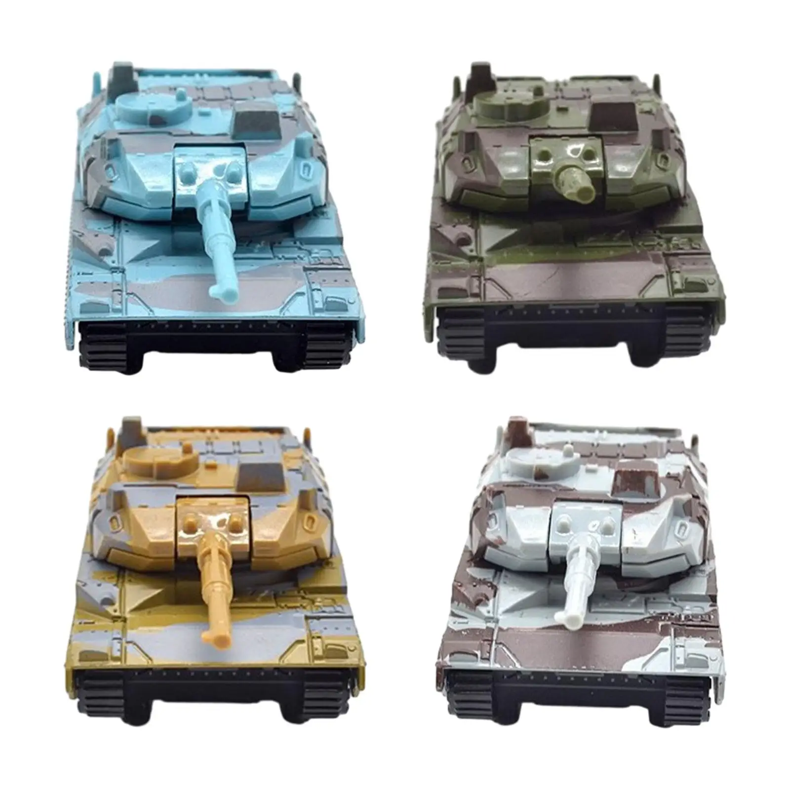 4 Pieces Pull Back Tank Toys Metal Diecast Tank Model for Kids