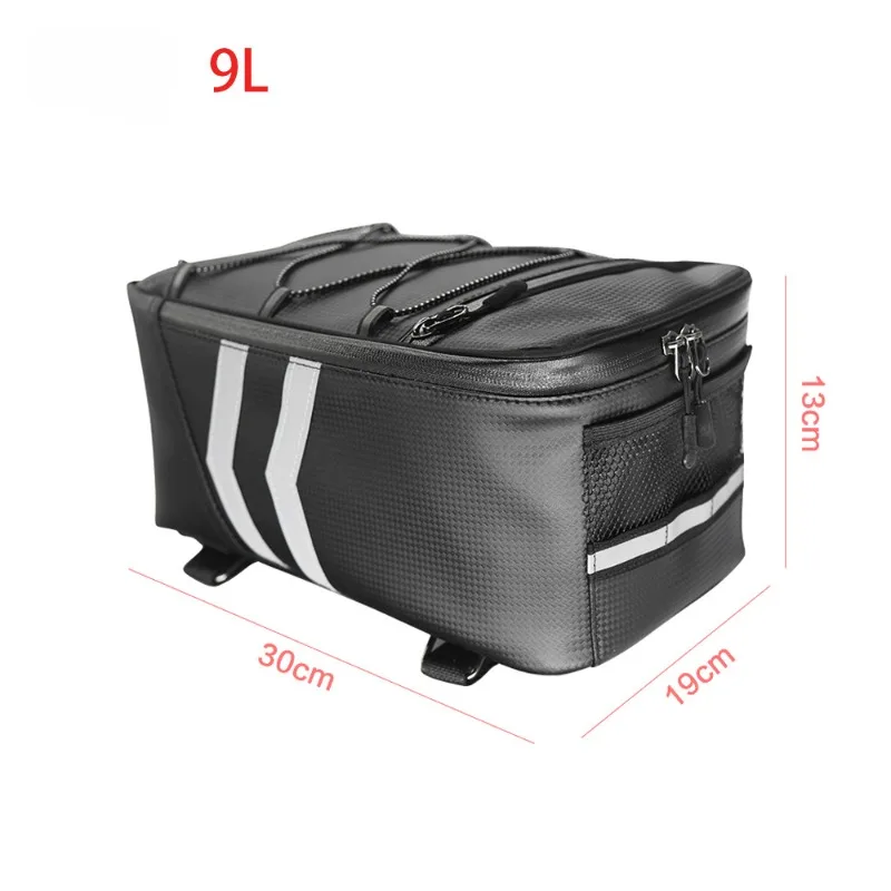 

Motorcycle Rear Carrier Bag PU Leather Waterproof 9L Large Capacity Storage Luggage Cycling Storage Bag for Motorcycle，1pcs