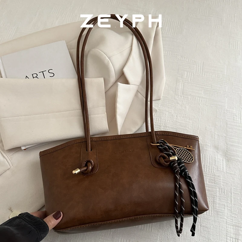 

Zeyph PU Leather Shoulder Bag for Women Y2K Trend 2025 Fashion Girls Handbags Large Capacity Female Crossbody Bag Retro Tote B