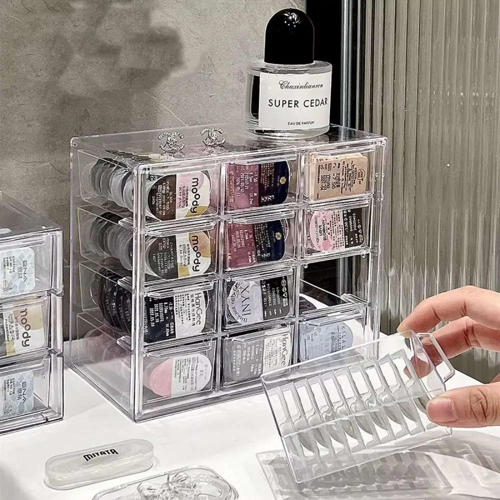 

6/9/12 Grids Desktop Storage Box Stackable Large Capacity Beauty Contact Lenses Cases Dust-proof Space Saving