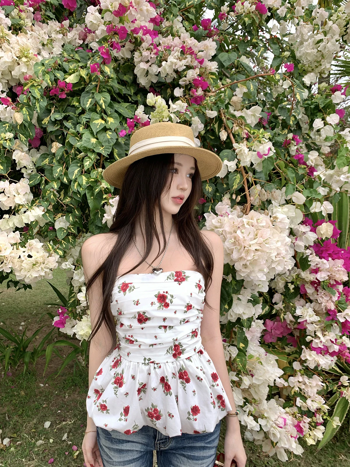 

BULENG весна лето лимитированный топ без рукавов с цветочным принтом, женский топ Pure Desire Sle Svel для похудения, топ без рукавов с цветочным принтом