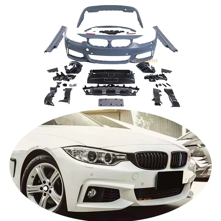 

New CYC-AUTO M TECH M Sport Style Bodykit Car Bumper Chrome+Black+Silver Universal Fitment Screw-On for 4Series Coupe F32