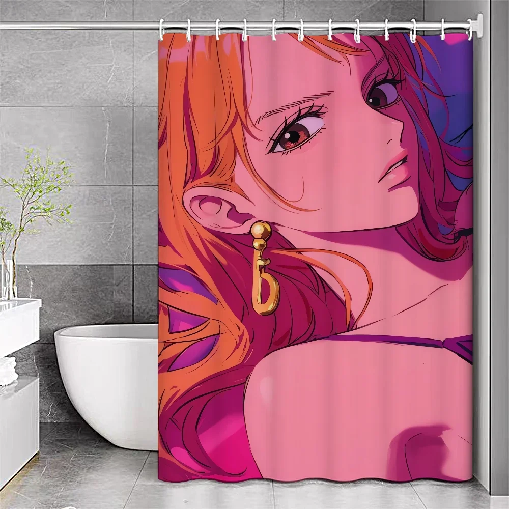 Shower Curtain For Bathroom Anime Nami ONE-PIECE Waterproof Mildew Proof Durable Bathroom Screens Bath Curtains With Hooks