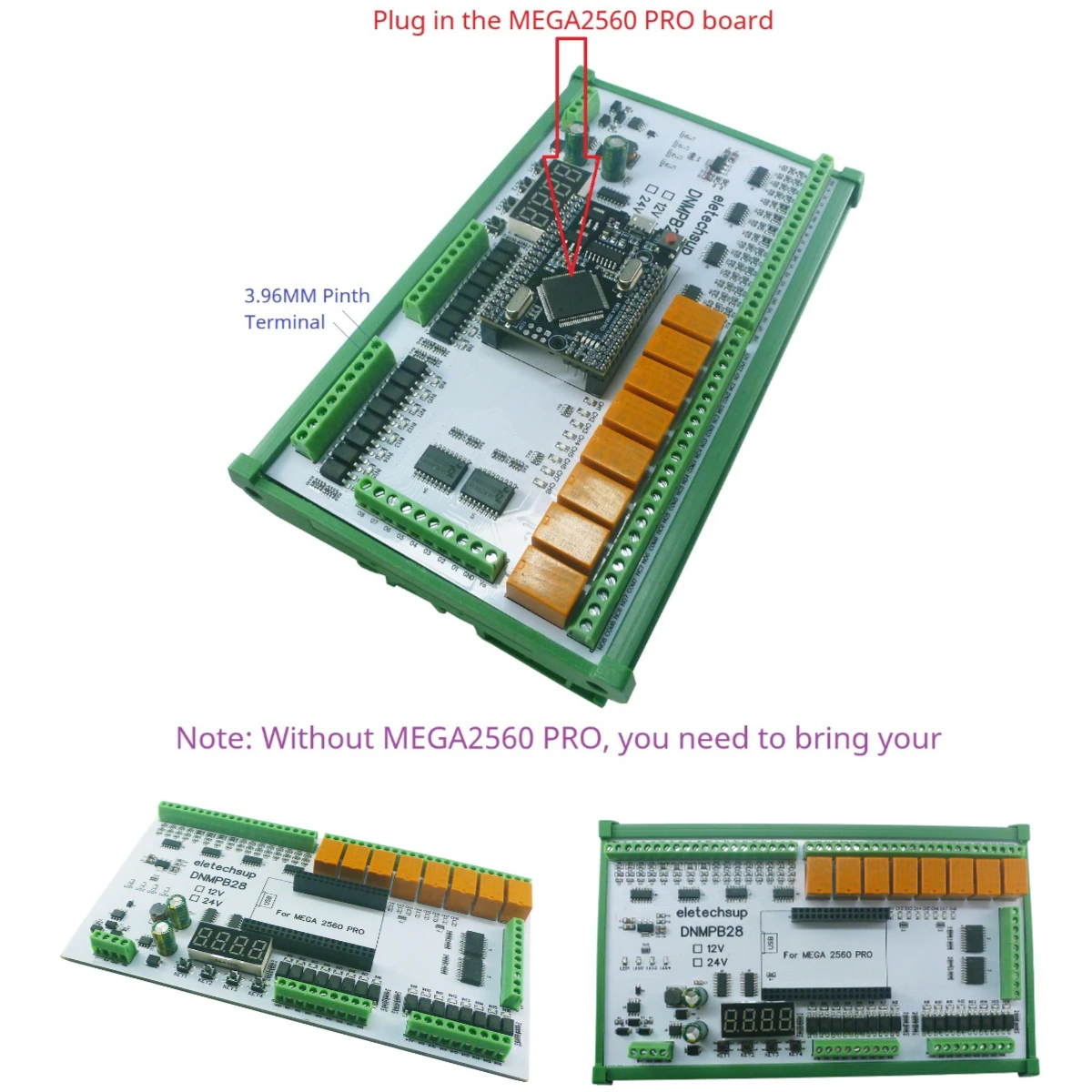 DC 12/24V Multifunction MEGA2560 Pro Expanding Board Current Voltage ADC Collection NPN PNP Isolated DI Relay Mos DO for Arduino