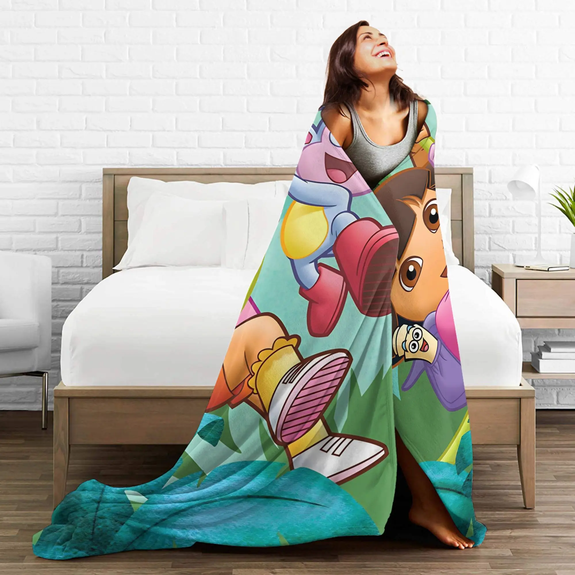 دوراس المستكشف (3) بطانية ناعمة دافئة نزهة أفخم رمي بطانية مضحك الأريكة السرير الفانيلا المفرش أريكة غطاء سرير #4