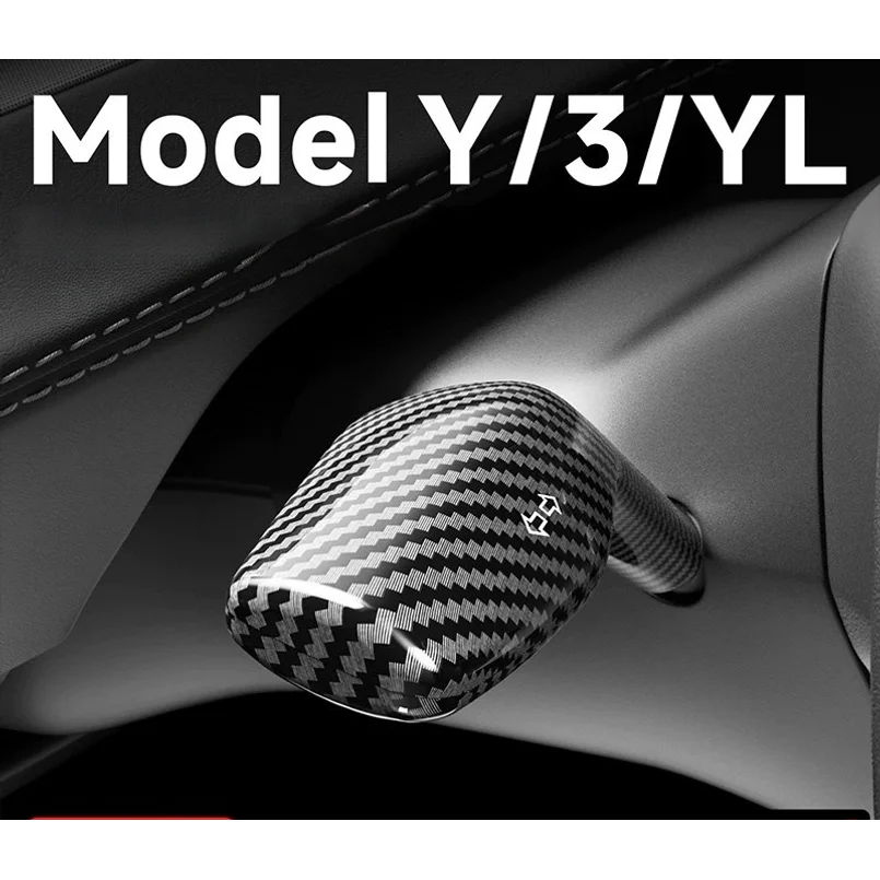 Full Wrap Snap-on Gear Shift Lever Cover For Tesla New Model Y Yl, Steering Column Shifter Sleeve, Car Interior Modification