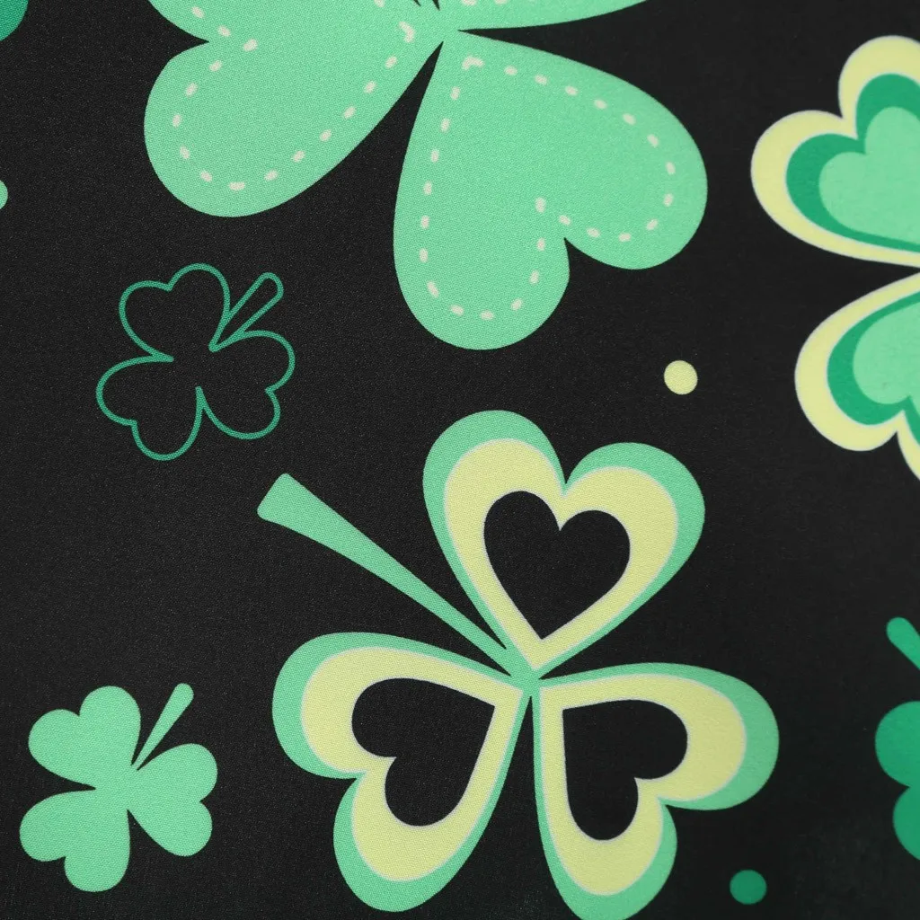 Saint Patricks Pat St Paddys Day Shamrock Klaver Patroon Printing Strap Grote Swing Jurk Baljurk Jurken Voor Avondfeest Prom