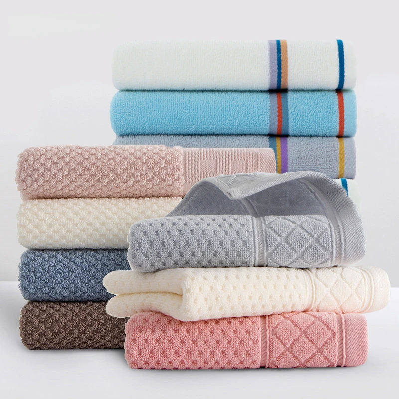 Towel Pure Cotton Plain Face Towel Honeycomb Satin Large Square Towel for Adults and Children Wash Their Faces  Absorb Water