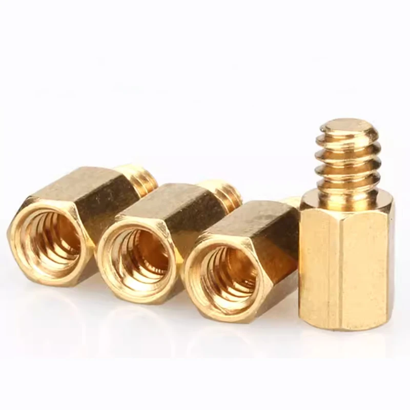 20/50/100pcs UNC #6-32x6.4+4mm Brass Motherboard Standoffs For Atx Computer Case Motherboard Female Male Standoff Spacer - view 6