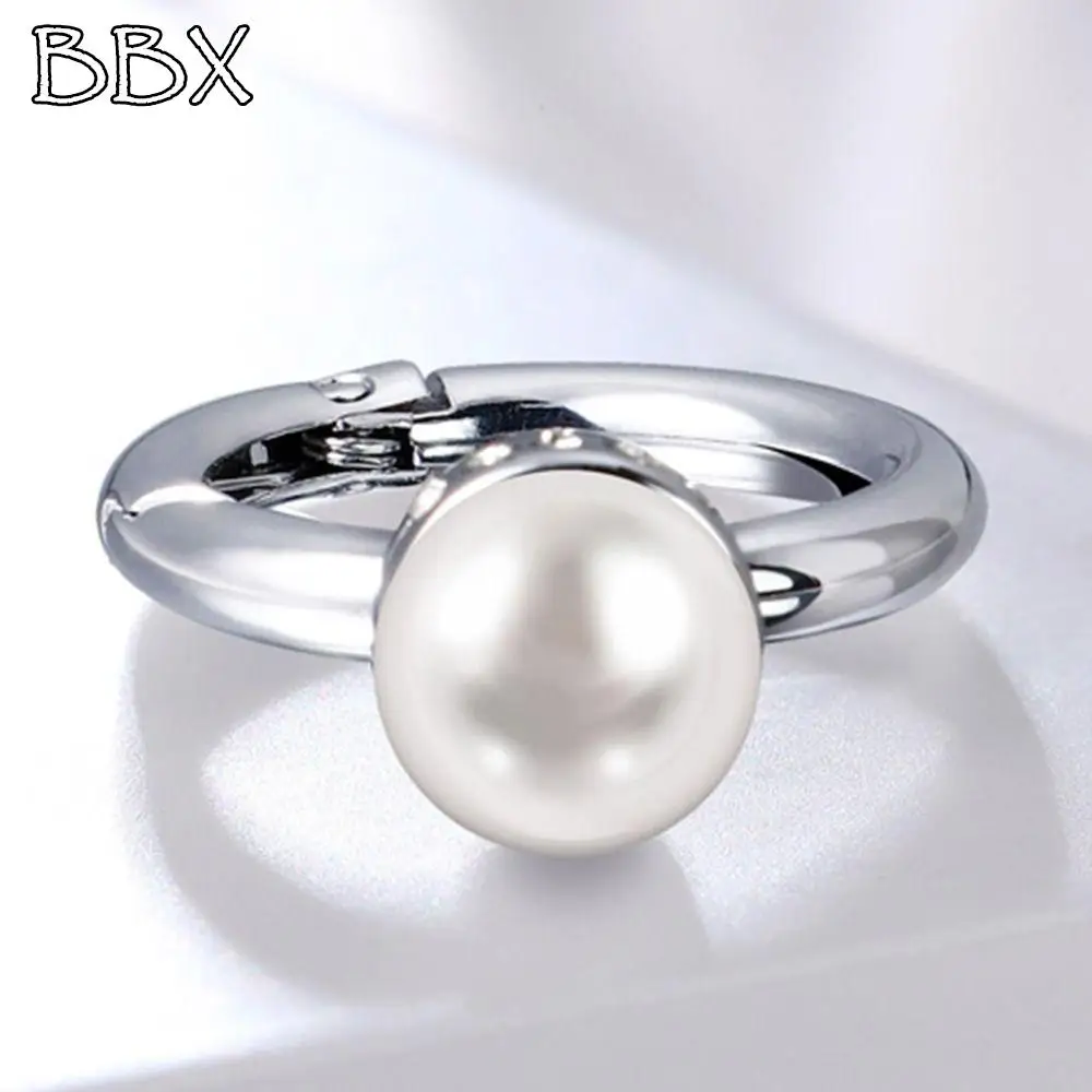 

Zinc Alloy Metal Key Clip Anti-loss Anti-rust Pearl Ring Car Key Ring Temperament Durable Fashion Ring Key Chain Small Gifts