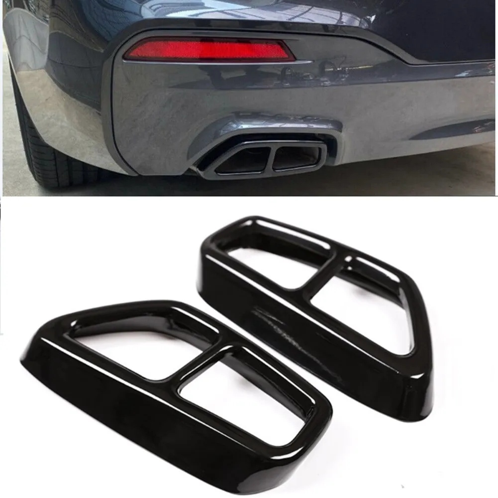 

Car Exhaust Pipe Cover Stickers Exterior Modification Glossy Black Accessories For BMW 5 Series G30 G31 2018 2019 2020 2021 2022