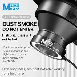 MaAnt MY-035 26 LED Microscope Ring Lamp Dust Proof Mirror High Brightness Adjustable Illuminator For Microscope Light Source