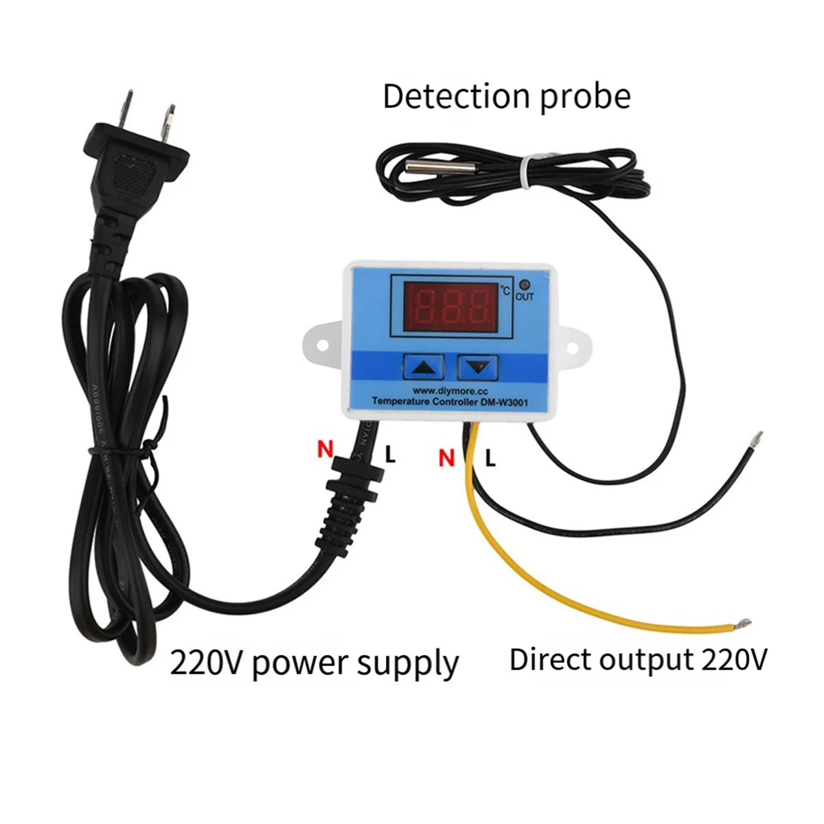 XH-W3002 Comutador de Controle de Temperatura Digital Computadorizado Controlador Inteligente com US Plug, 110-220V, 1500W