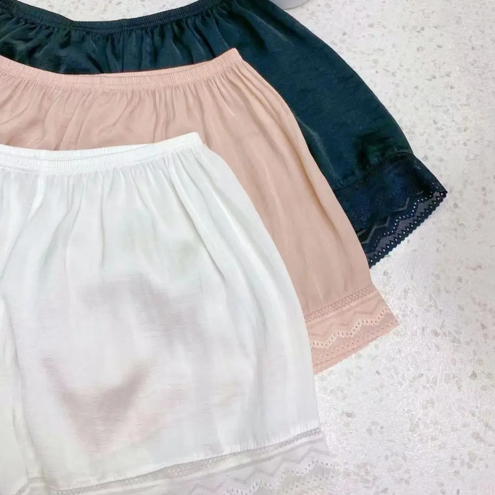 Mode Ijs Zijde Kant Veiligheidsbroek Midden Taille Anti-Glare Naadloze Shorts Losse JK Lolita Zomer Korte Legging Dames