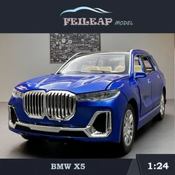 Diecast 1/24 Scale Alloy BMW X7 Off Road Vehicle Sound and Light Collective Kids Toys Gift Voiture Miniature Casting Diecast Car