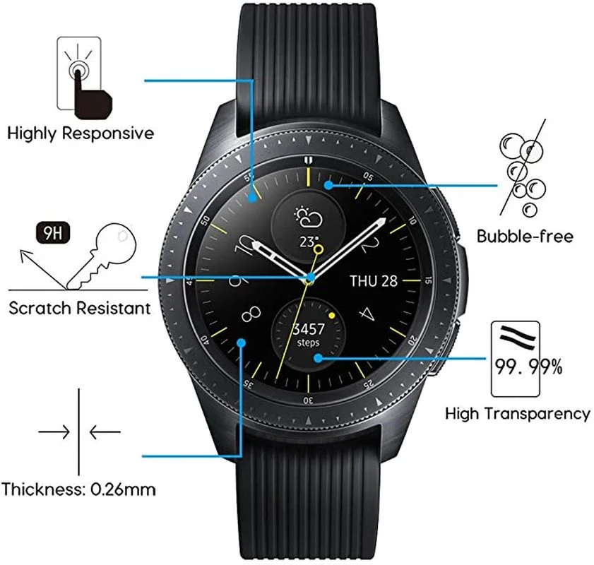 Tempered Glass for Samsung Galaxy Watch 4 5 Pro 40mm 44mm HD Clear Glass Film Screen Protector for Watch4 5 Classic 46mm 42mm