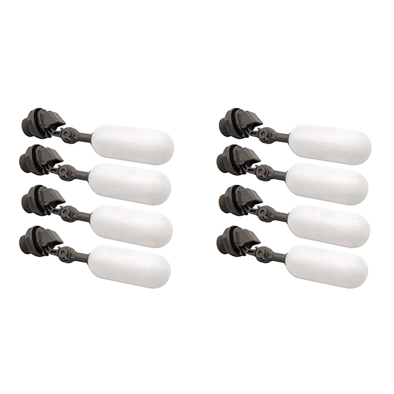 8 PACK 3/4Inch Water Float Valve With Adjustable Arm Plastic Water Filter Float Ball Valve For Water Tank Pool