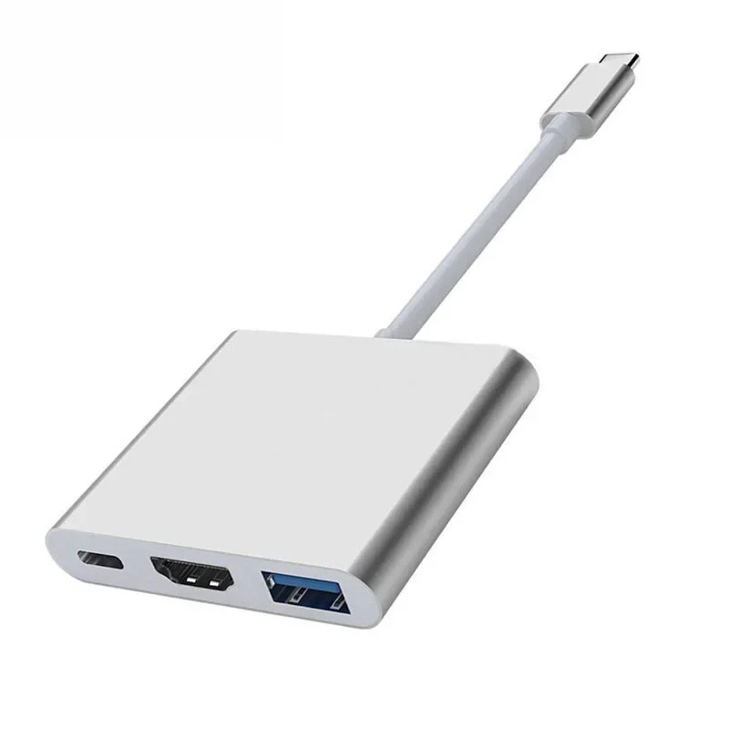 1PCS 4K 1080P Type C To HDMI-compatible/ Usb 3.0/ Type C 3 in 1 Cable Converter 3 Switch to HDMI-compatible Adapter Cable