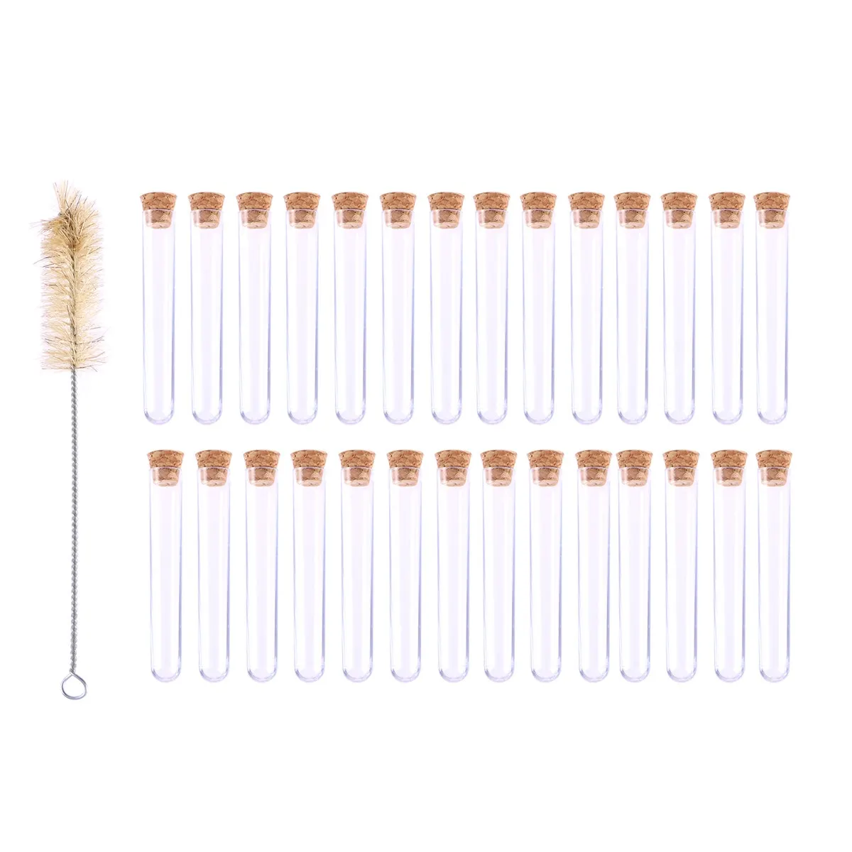 

50pcs Plastic Test Tubes 20x150 Clear for Storage Vials Science Lids Chemistry Eco Friendly Travel Gifts