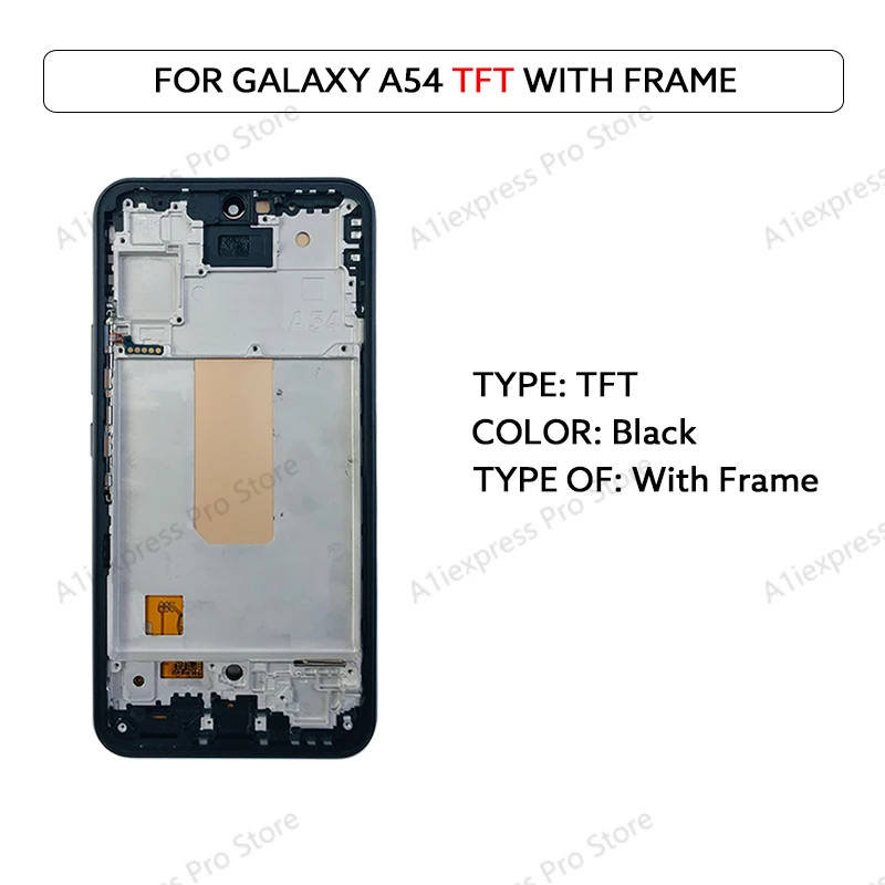 Amoled Lcd Voor Samsung Galaxy A54 5G A546 Lcd-Scherm Met Frame Digitaal Touchscreen Digitizer Assemblage A 546V A546u Reparatie Onderdeel
