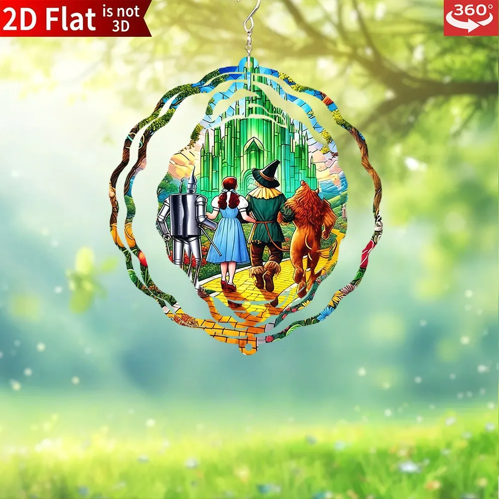 

Outdoor Metal Wind Spinner 3D Hanging Decor Wizard of Oz Gift for Garden Patio Yard Art Ornament