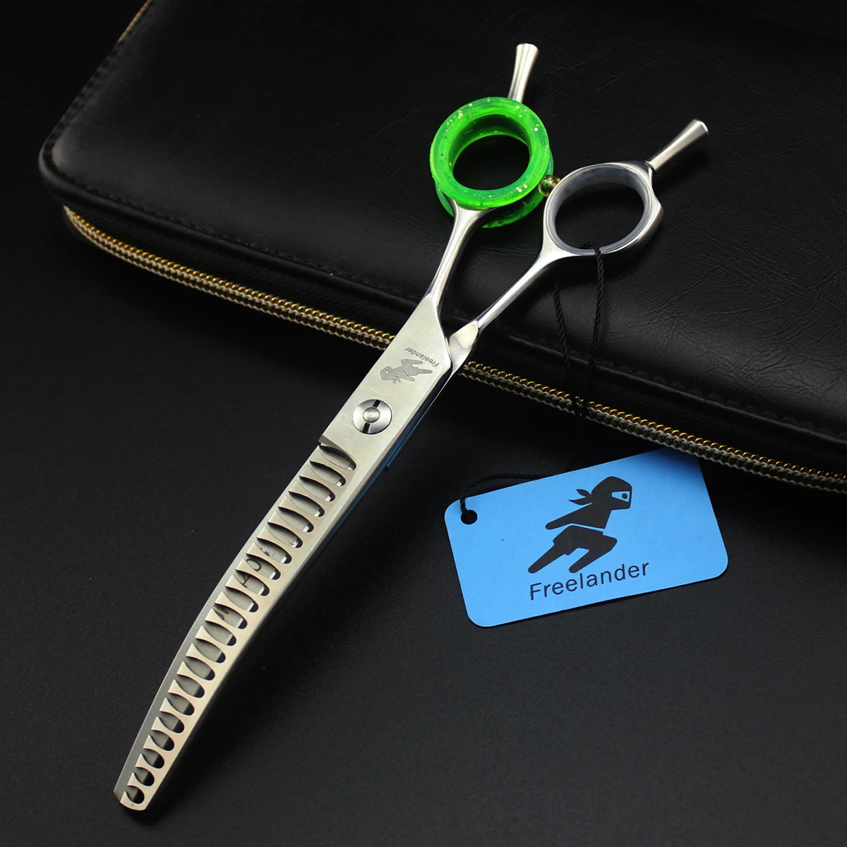 Dog Thinning Scissors Professional 7” JP 440C Curved Thinning Scissors Bend Down Chunker Shears Pet Hairdressing Scissors 11#