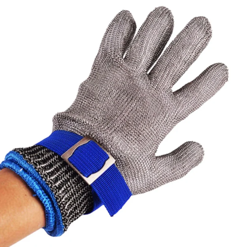 1Pcs Stainless Steel Grade 5 Anti-cut Wear-resistant Slaughter Gardening Hand Protection Insurance Steel Wire Gloves