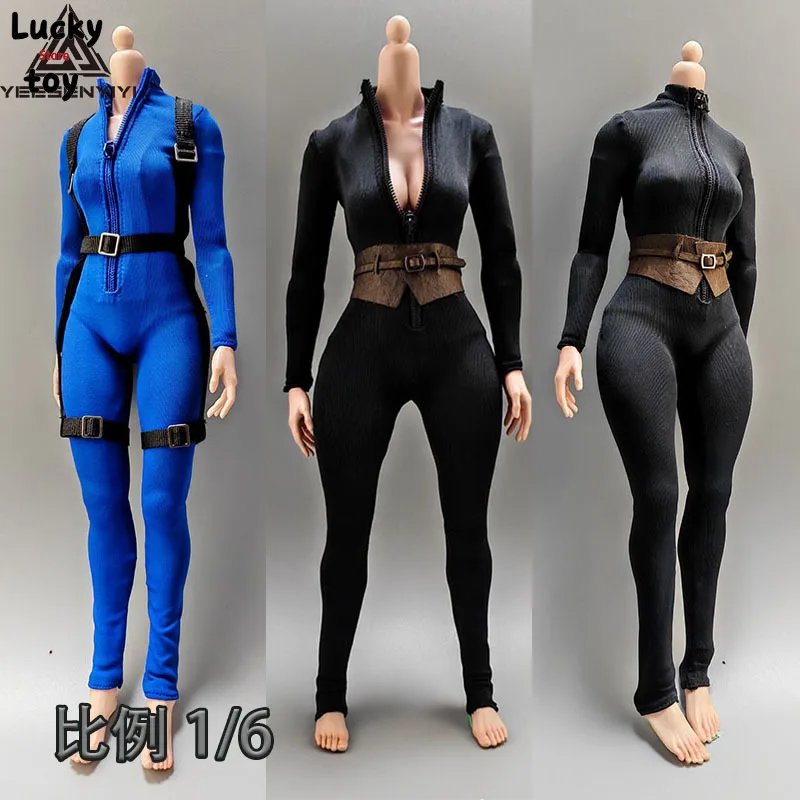 YEESENYIYI 1/6 Scale Female Soldiers High Neck Sexy Zippered Jumpsuit Clothes Model for 12inch Action Figures BJD Dolls