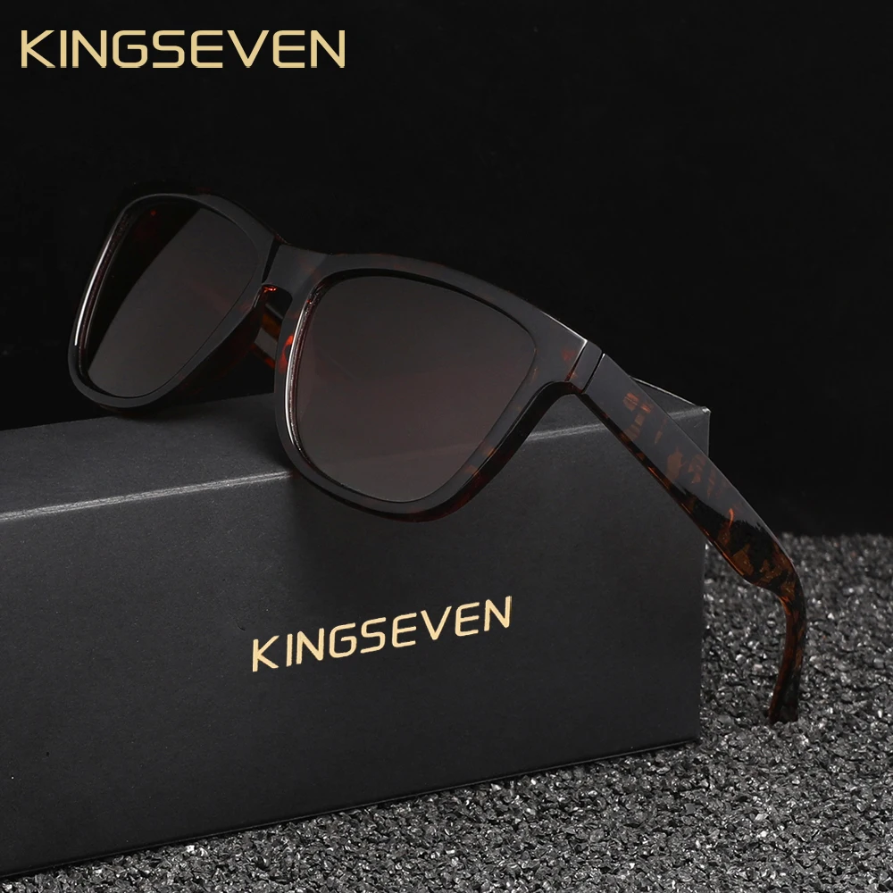 KNGSEVEN Trendy Round Sunglasses Men Women Causal Polarized Anti-UV400 Glasses Outdoor Causal Black Frame Driving Eyewear