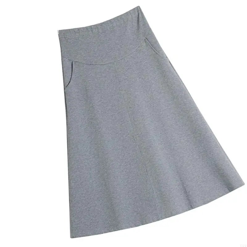 تنورة حمل شتوية بتصميم على شكل حرف A من القطن المسامي، خصر مطاطي مريح #4