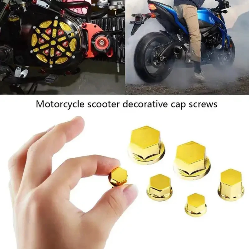 30Pcs Motorcycle Modification Head Cover Accessories Screw Decorative Parts For Yamaha Kawasaki Honda Nuts Styling Cover