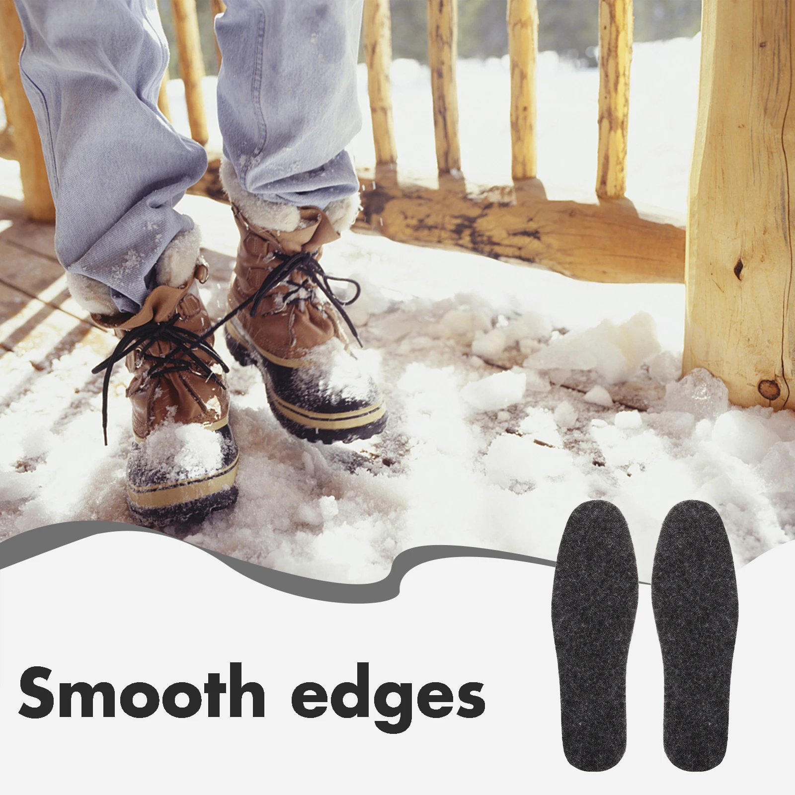 

5 Pairs Warm Winter Insoles Felt Boot Liners Inserts Women Men Shoe Pads Wool Anti Odor Breathable Thermal Foot Care Tools