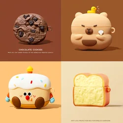 3D Chocolate Cookies Bread Cover for AirPods 4 2025 Cartoon Cute Earphone Case for AirPods Pro 3 Cover Soft Cover for AirPods 3