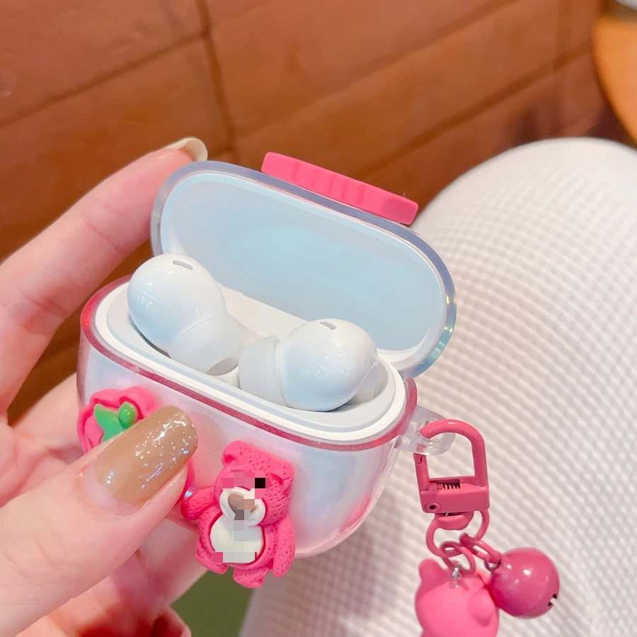 Per Redmi Buds 6 Lite Cover Fashion Flower / Cartoon Portachiavi Custodia in silicone trasparente per auricolari Cute redmi buds 6lite cover